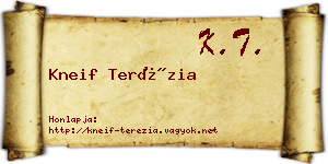 Kneif Terézia névjegykártya